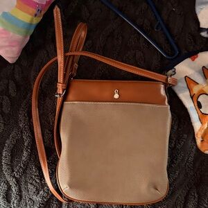 Tan and Brown Crossbody Bag